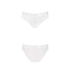 Трусики з широкою резинкою та мереживом, білі Passion PS001 Panties White, L
