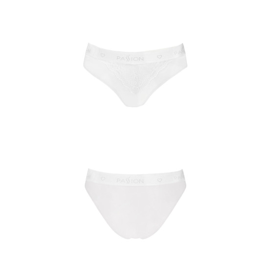 Трусики з широкою резинкою та мереживом, білі Passion PS001 Panties White, L