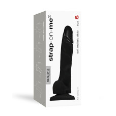 Реалістичний фалоімітатор, довжина 17,1 см, діаметр 3,6 см, чорний Strap-On-Me Soft Realistic Dildo Black, S