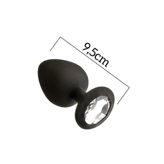 Анальна пробка з кристалом, м'ята упаковка, чорна MAI Attraction Toys №49 Black