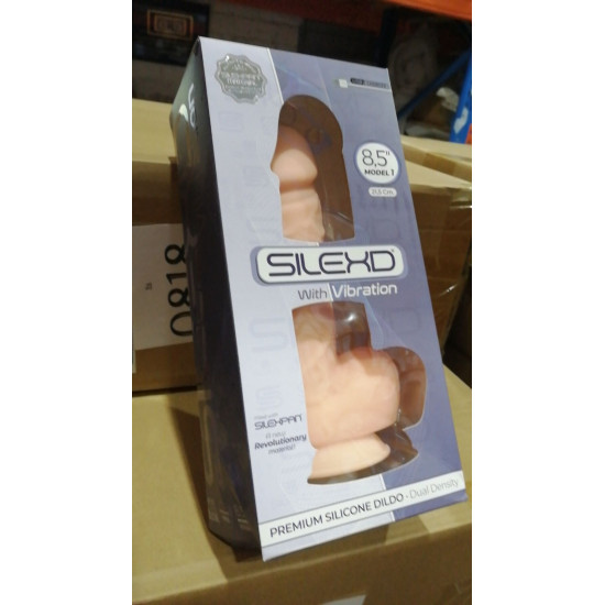 Фалоімітатор з вібрацією, тілесний, довжина 8,5 дюйма SilexD Norman Vibro Flesh Model 1 (м'ята упаковка!!!)