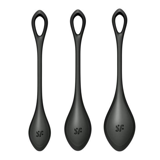 Набір йоні намистин, чорні, діаметр 2-2,5-3 см, вага 22-44-73 г Satisfyer Yoni Power 2 Black