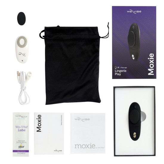 Смарт-вибратор в трусики с пультом ДУ, черный We-Vibe Moxie Satin Black