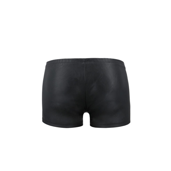 Кожаные боксеры с молниями, черные Passion 049 Short Matt Black, L/XL
