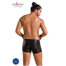 Шкіряні боксери з блискавками, чорні Passion 049 Short Matt Black, L/XL
