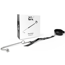 Анальный крюк с ошейником из натуральной кожи, модель 2, черный Art of Sex Anal Hook 2 Black