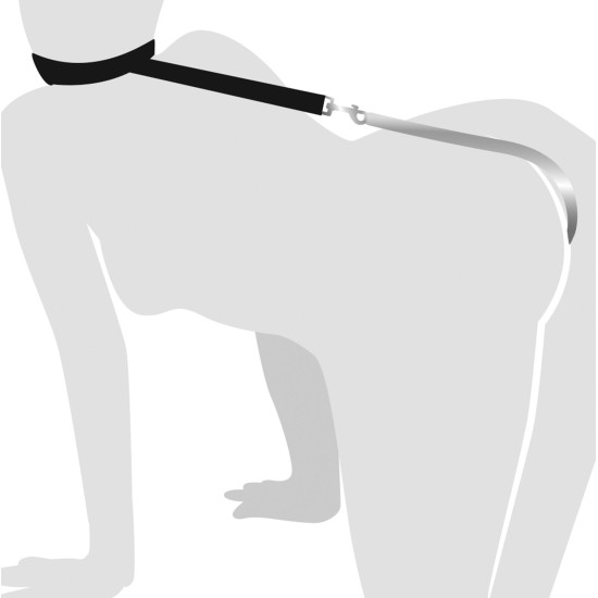 Анальный крюк с ошейником из натуральной кожи, модель 2, черный Art of Sex Anal Hook 2 Black