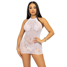 Сукня-сітка зі стразами та відкритою спиною, біла Leg Avenue Rhinestone Halter Mini Dress, White