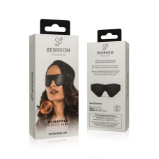 Маска для глаз из искусственной кожи, чёрная Bedroom Fantasies Faux Leather Blindfold Black