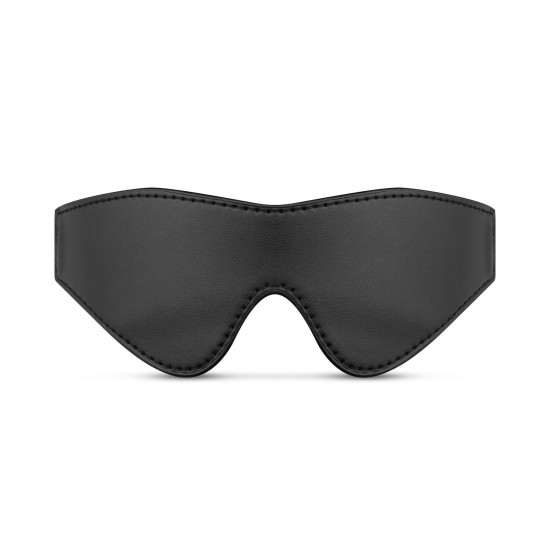 Маска для глаз из искусственной кожи, чёрная Bedroom Fantasies Faux Leather Blindfold Black