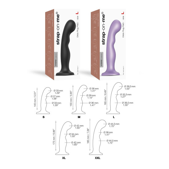 Насадка для страпона для стимуляции точки P&G, чёрная Strap-On-Me Dildo Plug P&G Black, M