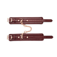 Шкіряні поножі зі знімним ланцюжком-кріпленням, червоні Liebe Seele Wine Red Ankle Cuffs
