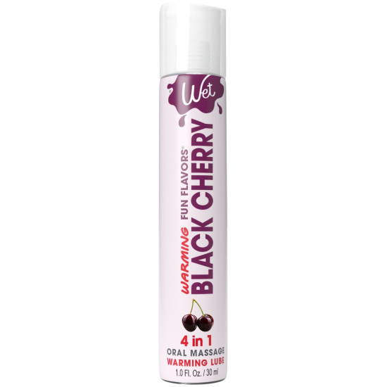Согревающий лубрикант на водной основе со вкусом чёрной вишни Wet Warming Black Cherry 4 in 1, 30 ml