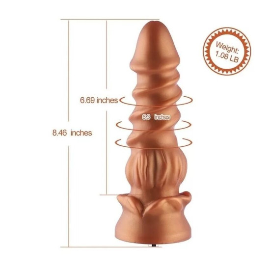 Силіконовий фалоімітатор з рельєфом Hismith Spiral Grain Silicone Dildo Monster Series