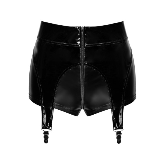 Шортики з підтяжками, мокрий ефект і вініл Noir Handmade F325 Glam Suspender Wetlook and Vinyl Shorts, XXL