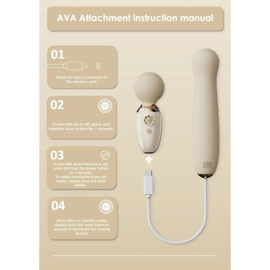 Аксессуар-пульсатор для смарт-вибромассажера Zalo AVA, белый Zalo AVA Attachment Ivory White