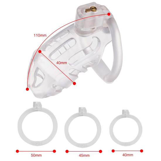 Клітка для пеніса, прозора Lockink Sevanda Plastic Penis Chastity Cage Transparent