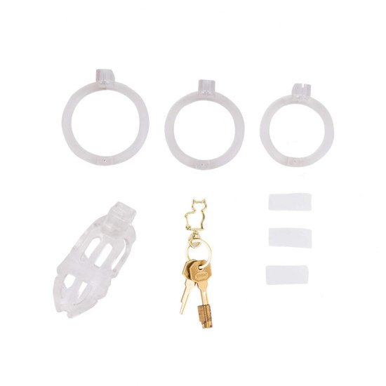 Клітка для пеніса, прозора Lockink Sevanda Plastic Penis Chastity Cage Transparent