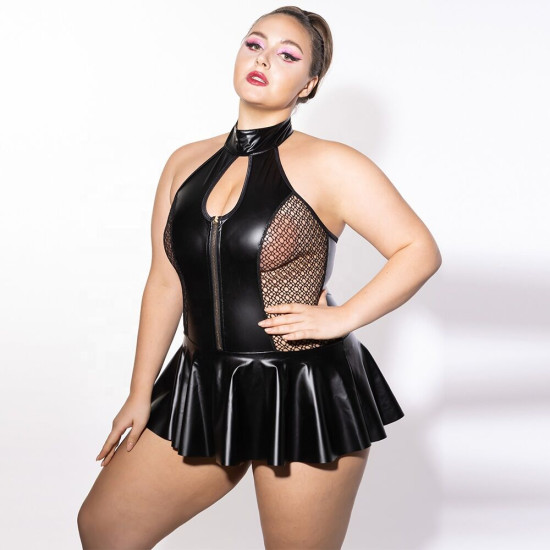 Боди, черное JSY P61158 Black, Plus Size