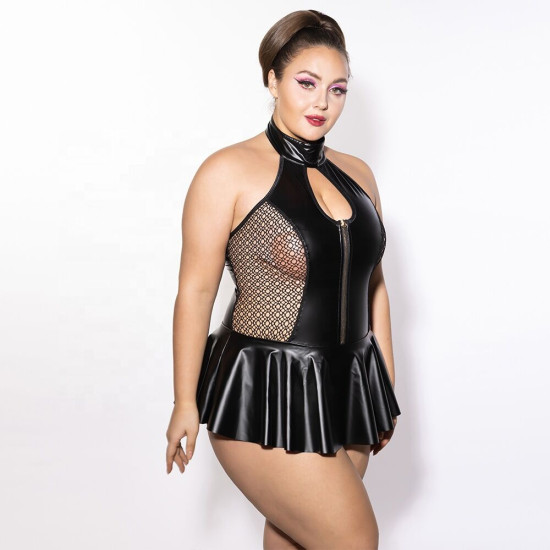 Боди, черное JSY P61158 Black, Plus Size