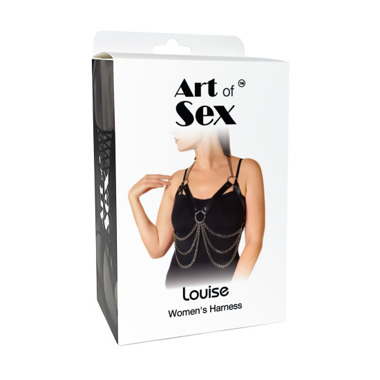 Женская портупея, черная из экокожи Art of Sex Louise, XS-2XL