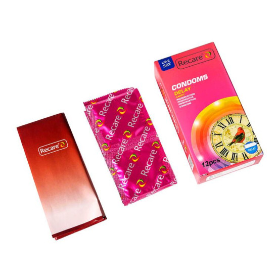 Презервативи з пролонгуючим ефектом та цукерковим ароматом, 12 шт Recare Delay Candy Condoms