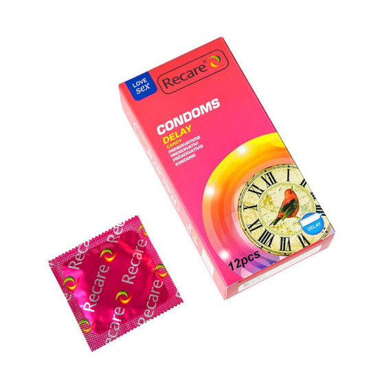 Презервативи з пролонгуючим ефектом та цукерковим ароматом, 12 шт Recare Delay Candy Condoms