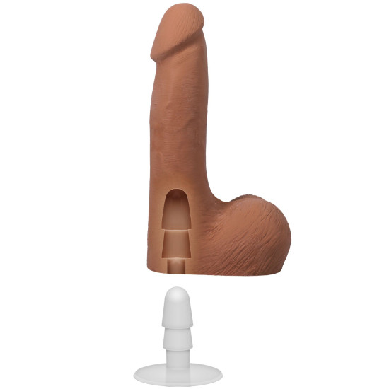 Фаллоимитатор с мошонкой, длина 17.8 см Doc Johnson The Realistic Cock ULTRASKYN - 7 Inch with Balls Caramel