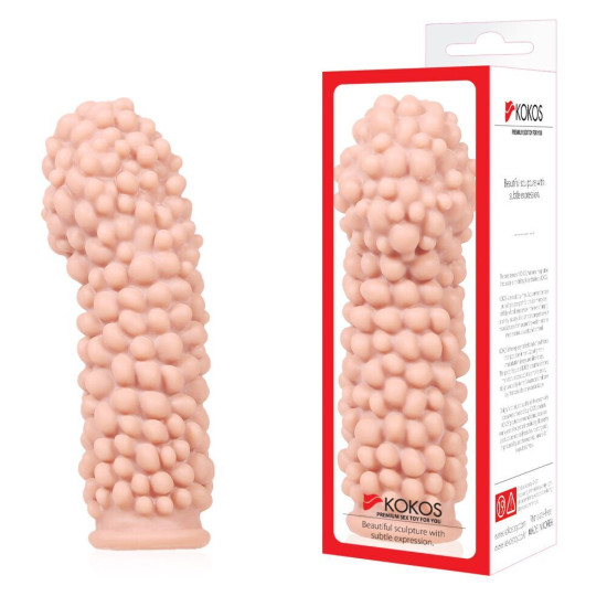 Потовщуюча насадка на член, зі стимулюючим рельєфом Kokos Extreme Sleeve ES.08, S
