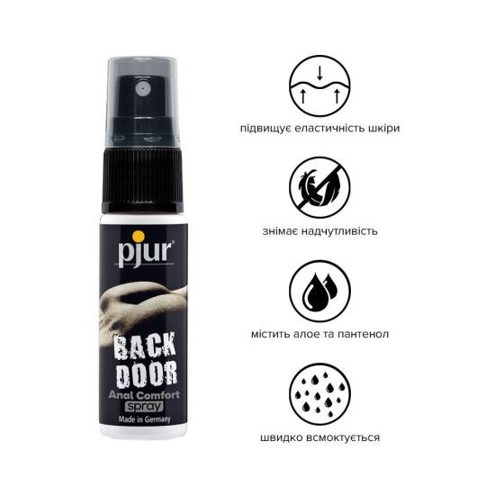 Розслабляючий анальний спрей з пантенолом і алое Pjur Backdoor, 20 ml
