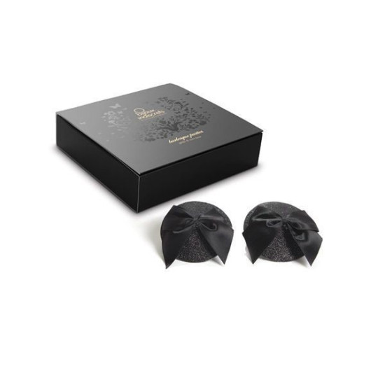 Пестис із блискітками та бантиками Bijoux Indiscrets Burlesque Pasties Glitter and Bow