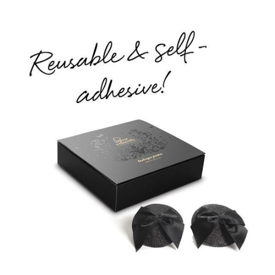Пестис із блискітками та бантиками Bijoux Indiscrets Burlesque Pasties Glitter and Bow