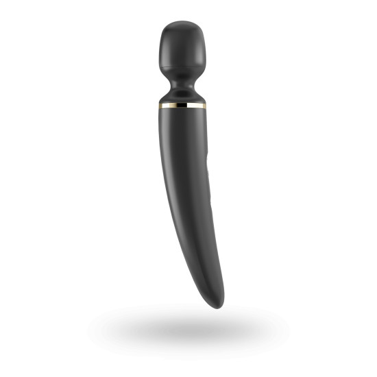Вібромасажер у формі мікрофона, чорно-золотистий Satisfyer Wand-er Woman Black/Gold, XXL