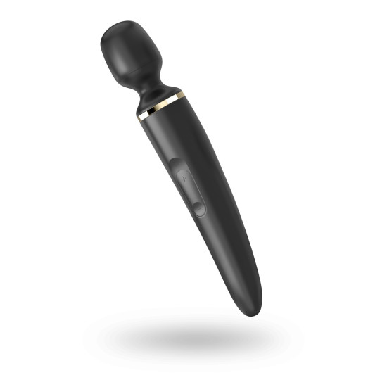 Вібромасажер у формі мікрофона, чорно-золотистий Satisfyer Wand-er Woman Black/Gold, XXL