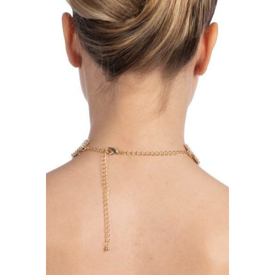 Колье со стразами, золотистое Bijoux Pour Toi Emma Gold