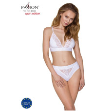 Трусики з широкою резинкою та мереживом, білі Passion PS001 Panties White, M