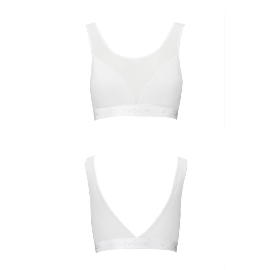 Топ з прозорою вставкою, білий Passion PS002 Top White, XL