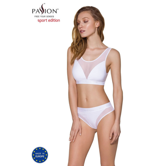 Топ з прозорою вставкою, білий Passion PS002 Top White, XL