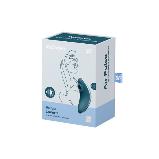 Вакуумний стимулятор клітора і кліторальний вібратор, синій Satisfyer Vulva Lover 1 Blue