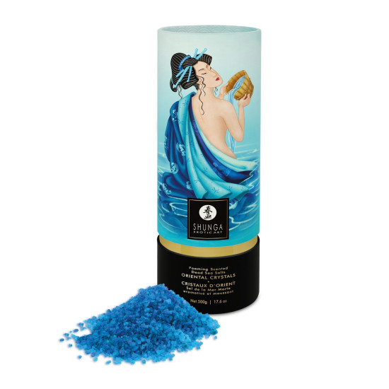 Пінна сіль для ванни з морським ароматом, сіль Мертвого моря Shunga Dead Sea Salt Oriental Crystals Ocean Temptations, 500 г