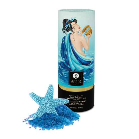 Пінна сіль для ванни з морським ароматом, сіль Мертвого моря Shunga Dead Sea Salt Oriental Crystals Ocean Temptations, 500 г