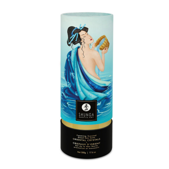 Пінна сіль для ванни з морським ароматом, сіль Мертвого моря Shunga Dead Sea Salt Oriental Crystals Ocean Temptations, 500 г