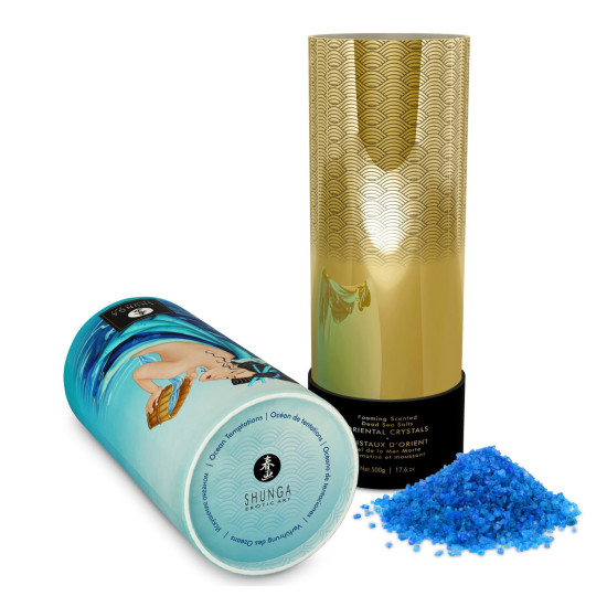 Пінна сіль для ванни з морським ароматом, сіль Мертвого моря Shunga Dead Sea Salt Oriental Crystals Ocean Temptations, 500 г