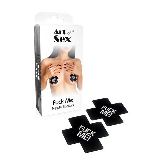 Пестиси на груди з написом Fuck Me, чорні Art of Sex Fuck Me