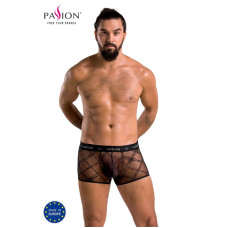 Чоловічі прозорі боксери з сітки, чорні Passion 032 Short James Black, XXL/XXXL