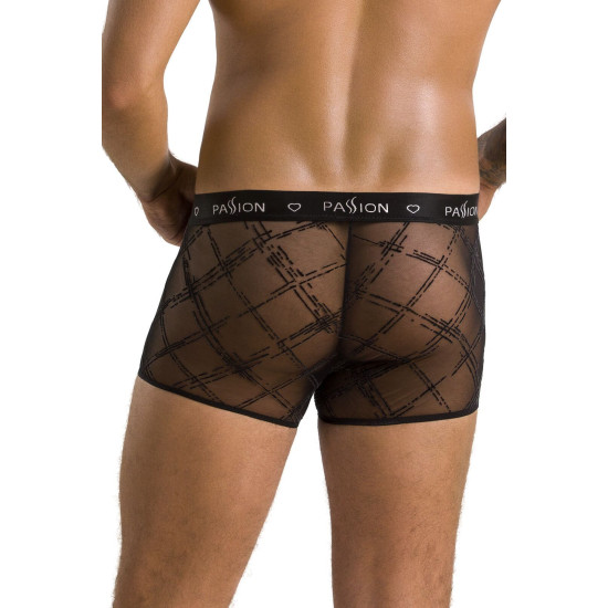 Чоловічі прозорі боксери з сітки, чорні Passion 032 Short James Black, XXL/XXXL