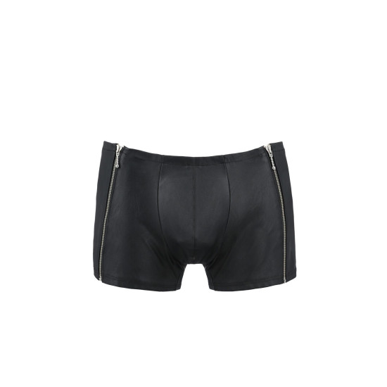 Шкіряні боксери з блискавками, чорні Passion 049 Short Matt Black, S/M