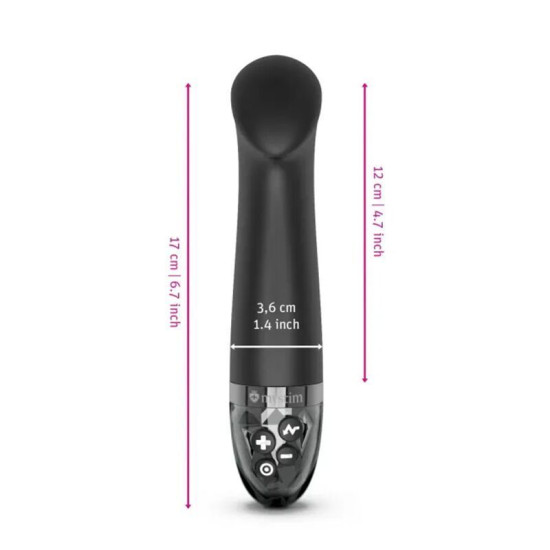 Вибратор для точки G с электростимуляцией, черное Mystim Right On Ron Black Edition