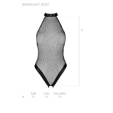 Боди-халтер с открытым доступом, чёрное Passion Moonlight Body Black, XXL/XXXL
