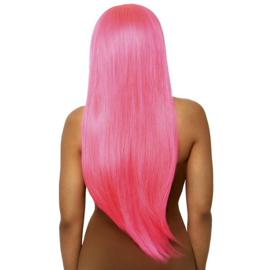 Неоново-рожева довга пряма перука з центральним проділом, 33″ Leg Avenue 33″ Long Straight Center Part Wig Neon Pink